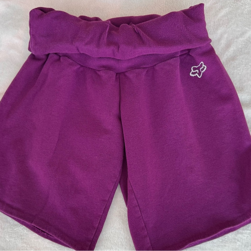 PreLoved Juniors Fox Racing Purple Fold Over cotton blend shorts size XL
